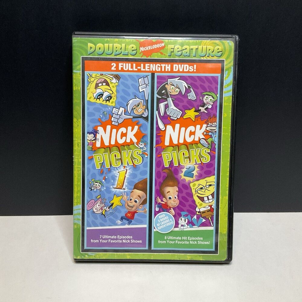 Nickelodeon Nick Picks Double Feature 1+2 DVD 2005 Rare SpongeBob Jimmy Neutron